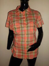 CHEMISIER FEMME H&M CARREAUX VERT ANIS ET ROSE SAUMON flashy T:42