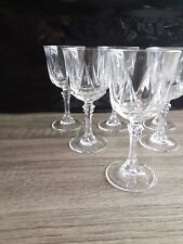 6 verres à vin rouge  en cristal d'Arques modèle Auteuil H 15.3  cm 