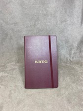 RARE KRUG Champagne Carnet rouge bordeaux en similicuir vintage Années 1990