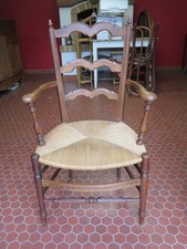 Joli FAUTEUIL PROVENÇAL  ancien Assise paillée