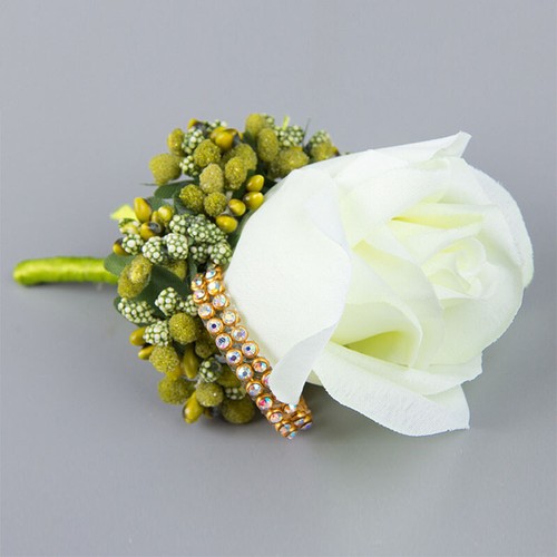 10x corsage artificiel rose - 10x,