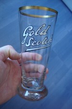 ancien verre émaillé , bière GOLD SCOTCH , bistrot , brasserie ....