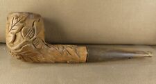 Pipe ancienne Sculpté de feuilles de chêne Travail de Poilu ? état d'usage 14,5c