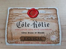 étiquette vin Côte Rôtie ancienne Domaine Etienne GUIGAL Rhone wine label