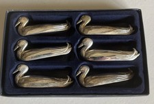 PORTE COUTEAU  CANARD METAL ARGENTE LOT DE 6 PORTE COUTEAUX