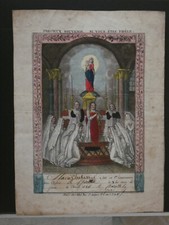 tres grande image pieuse aquarellee 1840 souvenir communion, Chez Pillot