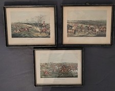 Ancienne Gravure  3 Anciens Encadrée Tableau Chasse, Hunting Venerie Planche 70'