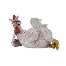 Drôle Coq Poule Résine