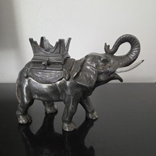 Sculpture ELEPHANT Ancienne Tirelire en Régule Art Déco 1,2 kg