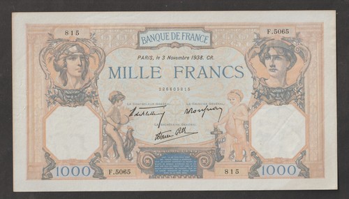 Billet 1000 francs - billet, ceres