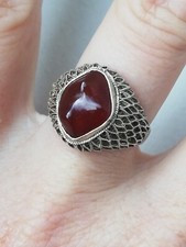Bague en argent 925 ancienne Berbère cornaline poiçonnée