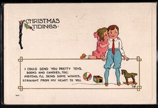 BR149 CHRISTMAS TIDINGS COUPLE of CHILDREN TOYS GAME Embossed 1913