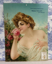 PANNEAU PUBLICITAIRE CALENDRIER 1911 - ART NOUVEAU - H : 50 cm - EN CARTON