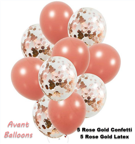 Rose gold confetti balloons - confetti,