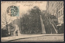 CPA Paris, Square Saint-Pierre et Escalier de la Rue Muller 1905 