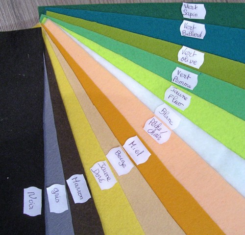 Coloris choix feutrine - 25,