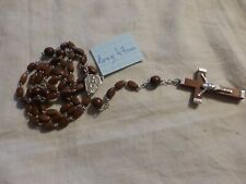 ancien neuf chapelet  59 grains perle marron en corozo tagua  indecrochable 47cm