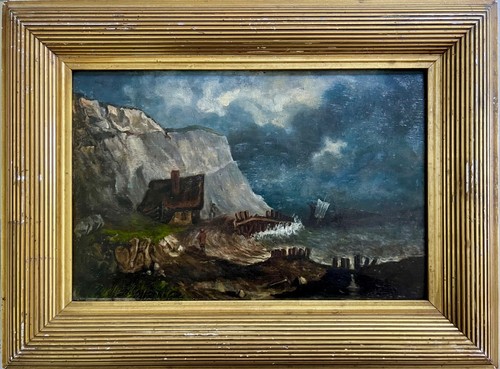 Tempête sur côte huile - sur, la