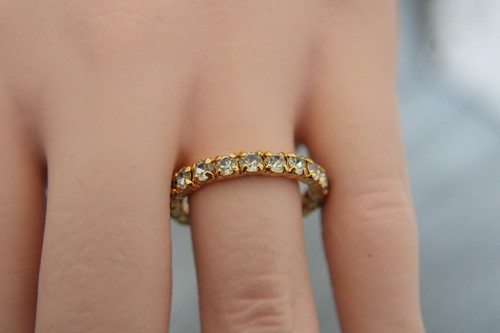 Bague vintage dorée - , strass