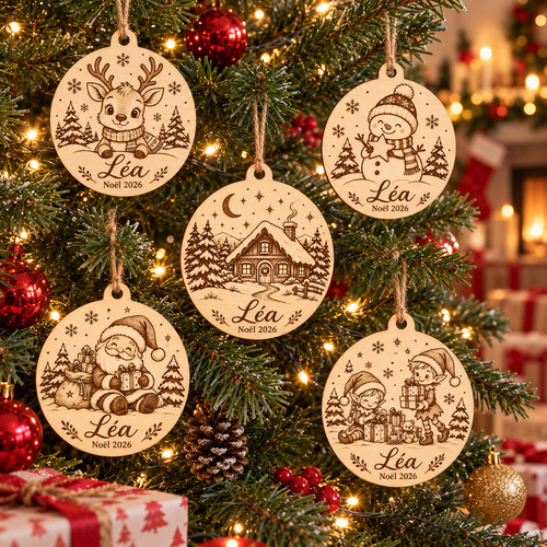 Boule noël bois - noël,