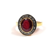 Pierre Précieuse Rubis 925 Starling Argent Bague Diamant Juillet Naissance Bijou