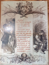 WW1 AFFICHE SOLDAT LA PATRIE COMPTE SUR TOI