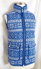 J.Crew EXCURSION VEST IN FAIR ISLE Small Petite S SP Print Puffer Blue White NWT
