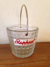  BAC seau à Glaçons / glace PUBLICITAIRE en verre SAINT RAPHAEL   Vintage  