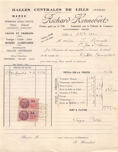 1940 poissons fruits - 1940, et