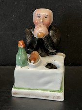 Ancien ENCRIER / PLUMIER XIXème  PORCELAINE DE PARIS