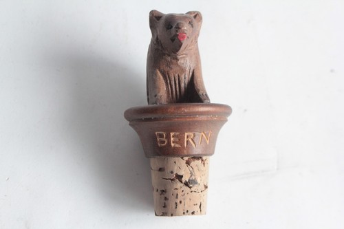 Bouchon bois sculpté ours art - bois,