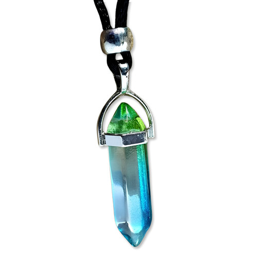 Collier pendentif aura quartz - collier,