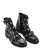 Maje Fortuna Chaussures Femme EU 40 / UK 7 En Cuir À Clous À Bout Amande Noir