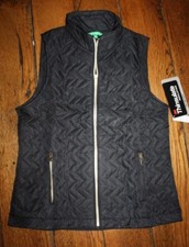 Fairway Fox Golf/Tennis Black Zip Pocket Mock Neck Vest Jacket Size Medium New