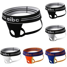 String sexy devant ouvert trou G sous vêtement pour homme en tissu coton