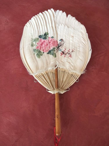 éventail ancien plumes - ancien,