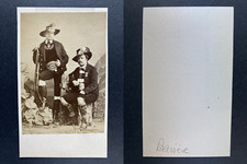 Messieurs en costume régional bavarois Vintage cdv albumen print.