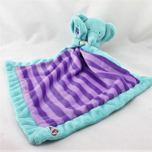 Doudou éléphant bleu violet