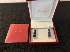 Boucle d'oreille bonbon bleu nuit en cristal de Baccarat (prix pour la paire)