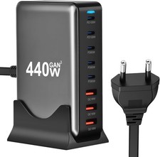 Chargeur 440W – Station de Charge 8 Ports USB-C / USB-A – 5 USB-C + 3 USB-A PD/P
