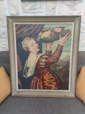 Armando BURATTI grand tableau ancien huile sur toile personnage scene de genre