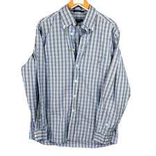 GANT Chemise Homme M Bleu/Marron Carreaux Classique Manches Longues Col Boutonné