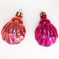 2 anciens coquillages décorations de Noël en verre ukrainien sapin-arbre déco...
