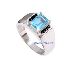 Naturel topaze bleu saphir - bleu,