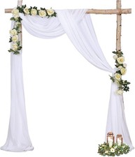 Voilage Blanc Mariage75 x 600CM Tenture Arche MariageTissu Drapé en Tulle Ext...