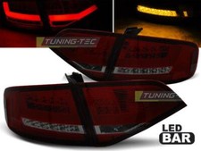 Paire de feux arriere Audi A4 B8 08-11 berline LED BAR rouge fume