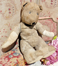 ANCIEN OURS en PELUCHE vers 1920, JOUET ANCIEN usé, taché mais très mignon!