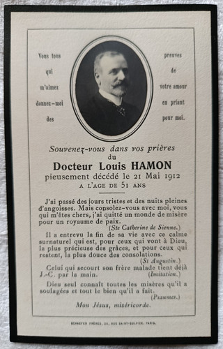 Carte deuil ancienne 1912 - de,