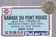 Autocollant. Automobile. Lubrifiants. POLAROIL. Garage du pont rouge à Claix