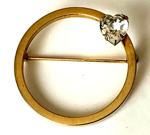Broche vintage doré cercle - vintage,